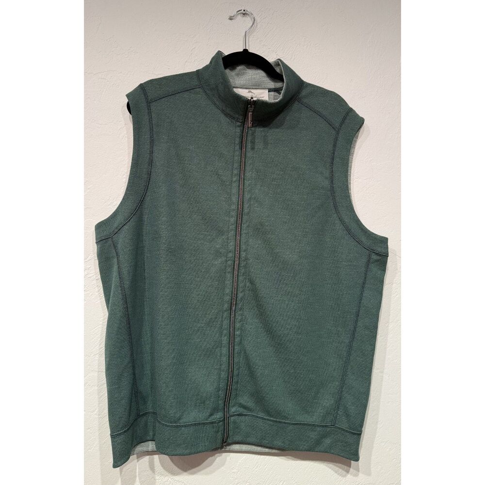 NWT Tommy Bahama Reversible Full-Zip Men's Large - Green Chevron Pattern
